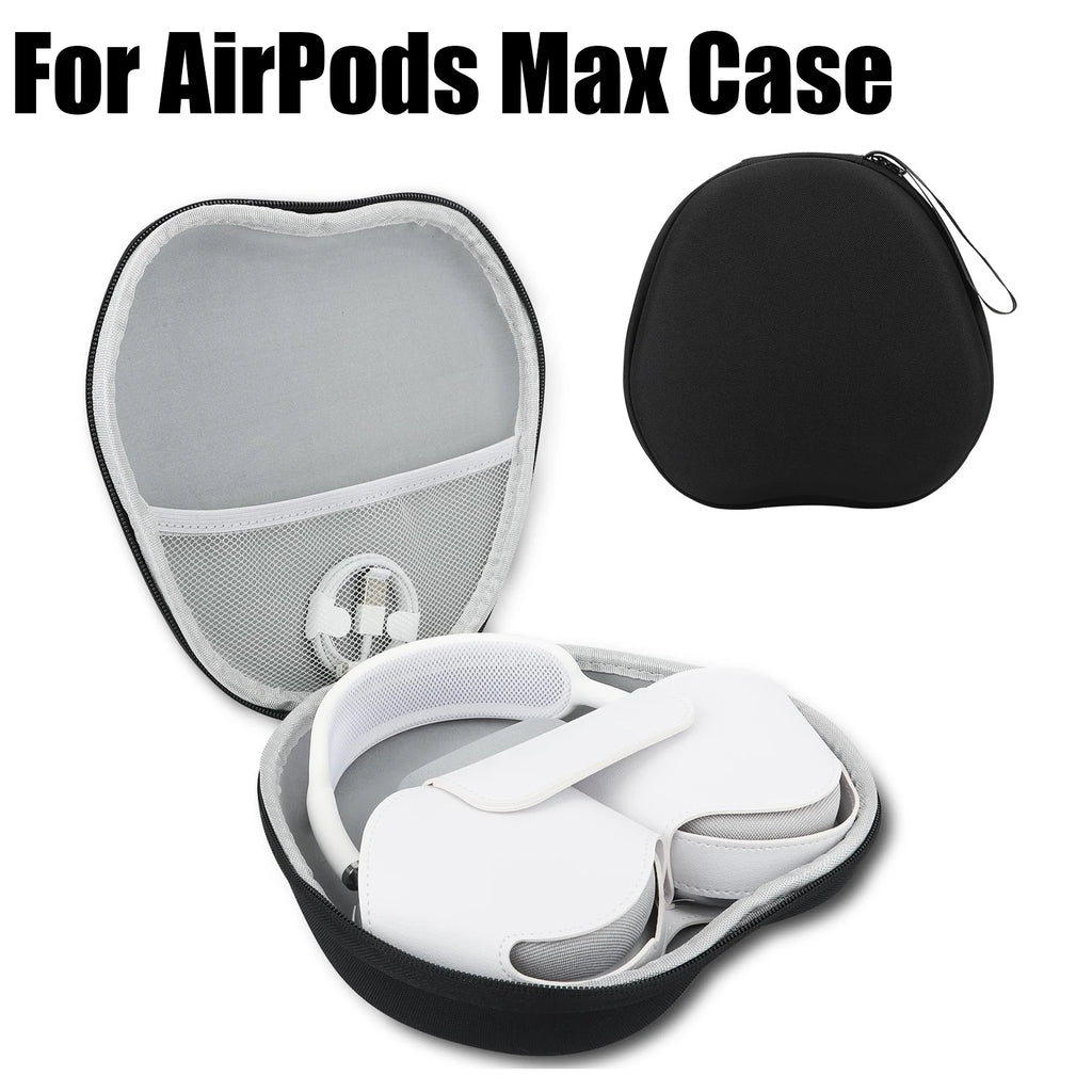 For AirPods Max Hard Case Supports Sleep Mode,Smart Shell Designed for AirPods Max with Mesh Pocket, Portable Carry Travel Cover