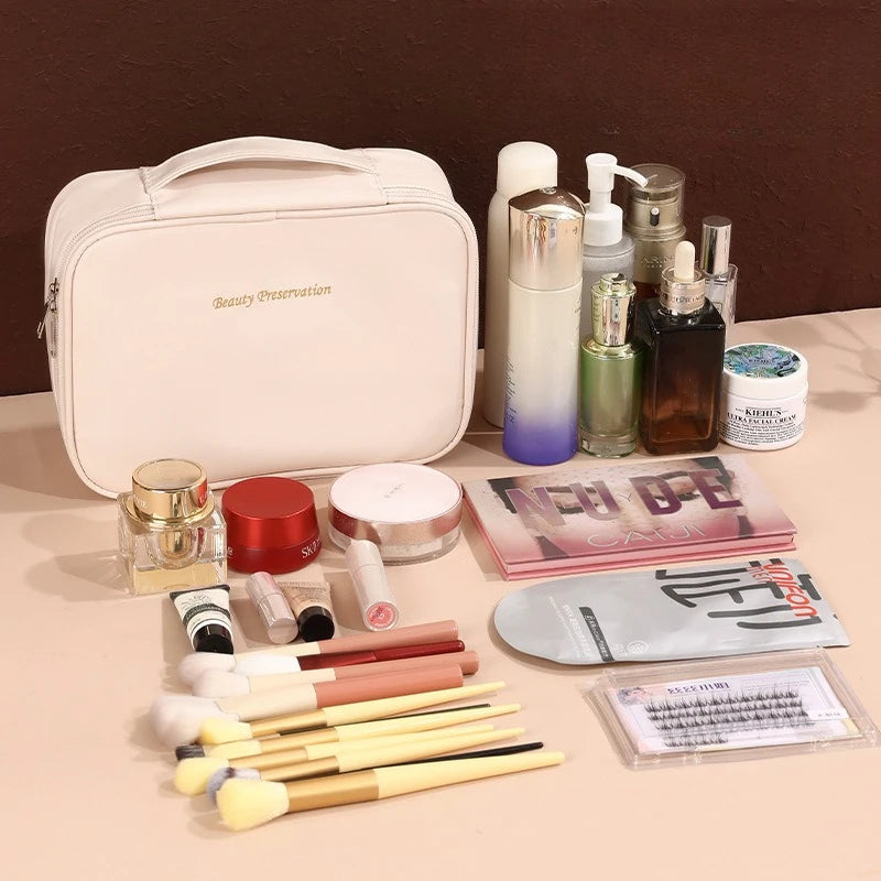 Partition Makeup Bag Organizing Large Capacity Storage Bag Hand-held Travel Makeup Toothbrush Dental Utensils Toiletries Bag