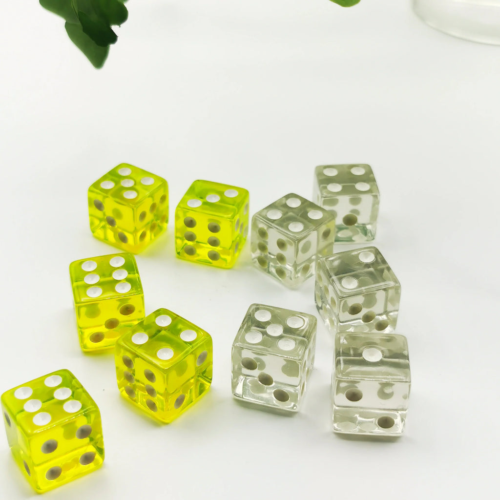 10Pcs Liquid Colored Square Dice 6 Sided D6 Dice Set 6 Faces 16mm Casino Game Dice With Square Edges Dice For Pub Board Game