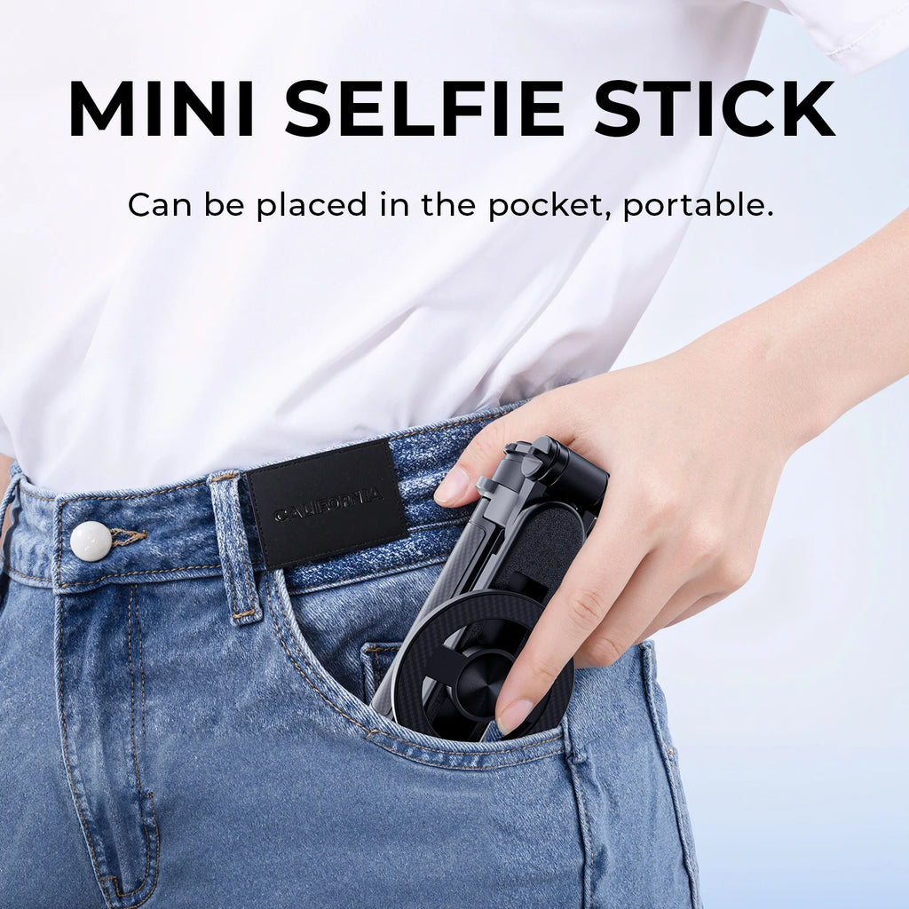 Upgrade Magnetic Phone Holder 360° Rotation Pocket Selfie Stick With Bluetooth Focusing Foldable Desktop Stand for Vlog Shooting
