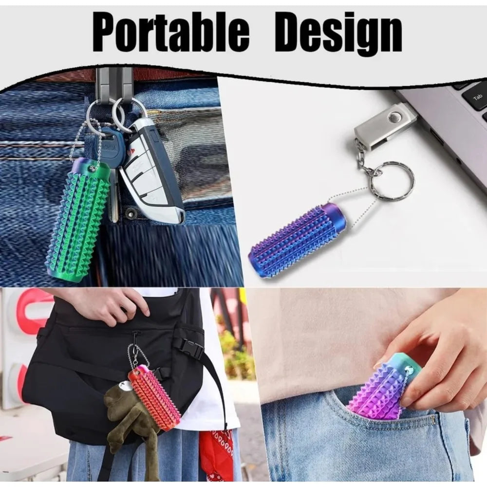 Bestseller Spiky Mini Hand Grip Stress Relief Toy Portable Squeeze Fidget Keychain Helper For Releasing Daily Pressure