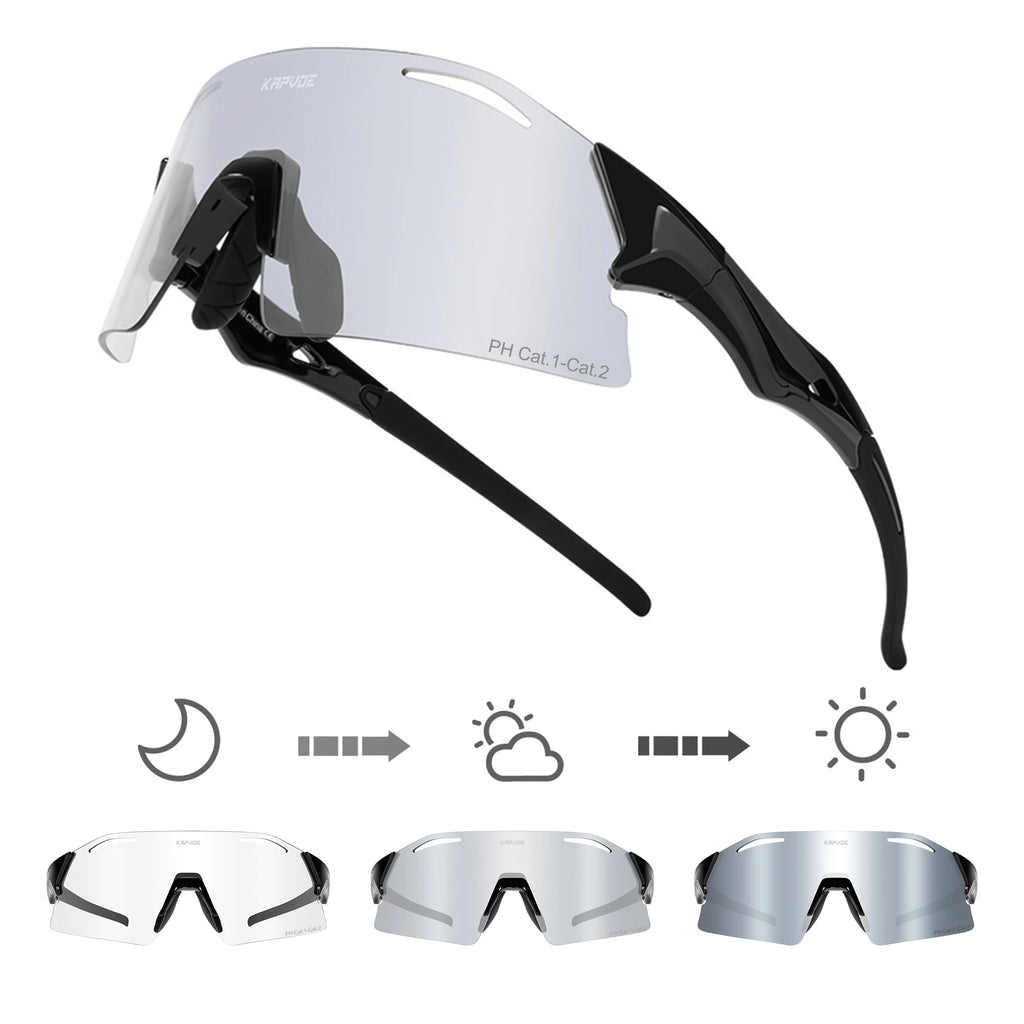 Kapvoe UV400 Fashion Sunglasses Men MTB Bike Cycling Glasses Eyewear Women Bike Outdoor Sports Night-riding glasses for racing