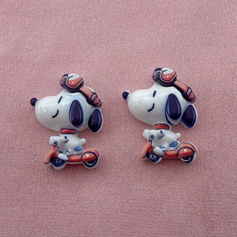 10pcs resin cute card puppy series pendant, DIY jewelry making earrings, keychain accessories