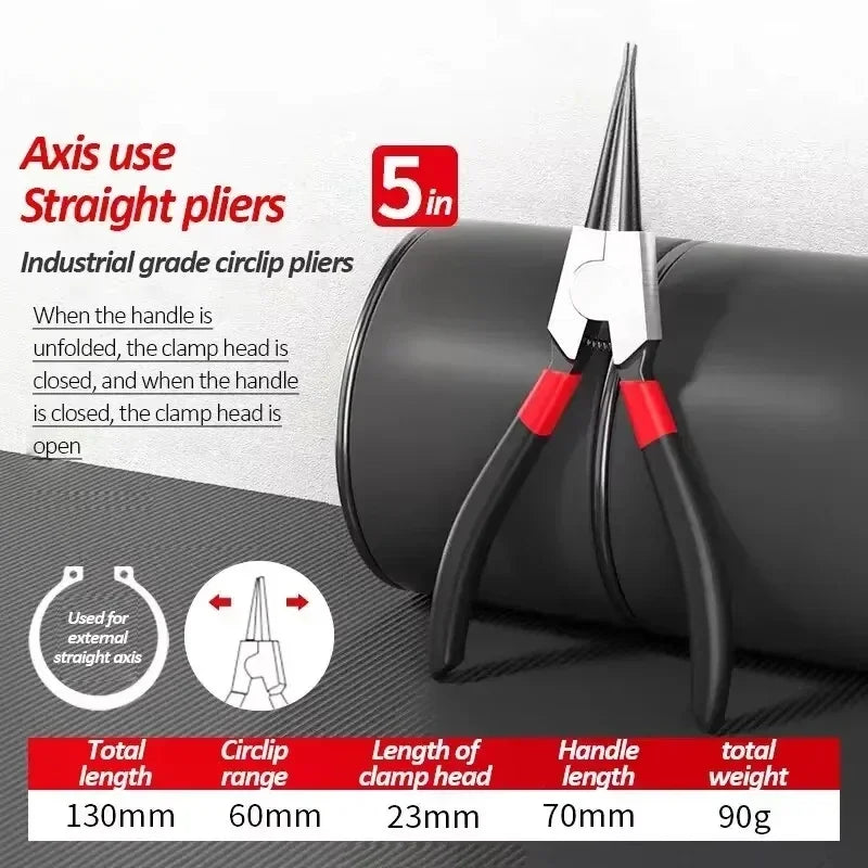 5-In Circlip Pliers Needle Nose Pliers Retaining Ring Pliers for Removing Installing Puller Locking Rings Shafts