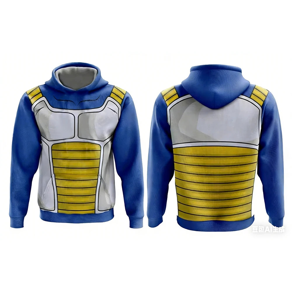 Adult Hoodie Men Sport Sweatshirts Cosplay Set Boys Men Top Casual Pants Autumn Winter Y2K Vegeta Armor Dragon Ball Z Hoodies ﻿