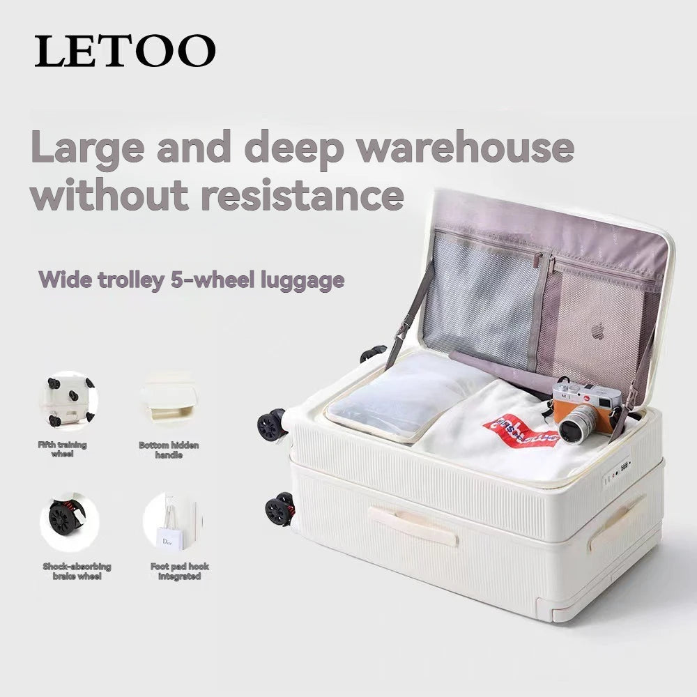 Side-opening luggage trolley case 24-inch large capacity travel case wide trolley password case men's 20-inch boarding case