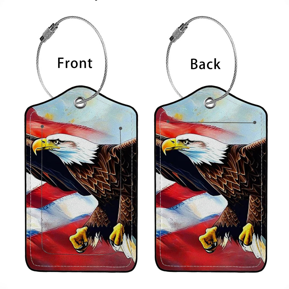 HOT SALE Cute animals Leather Business Luggage Tag Suitcase Address Label Luggage Boarding Case Label Name ID Address Clip