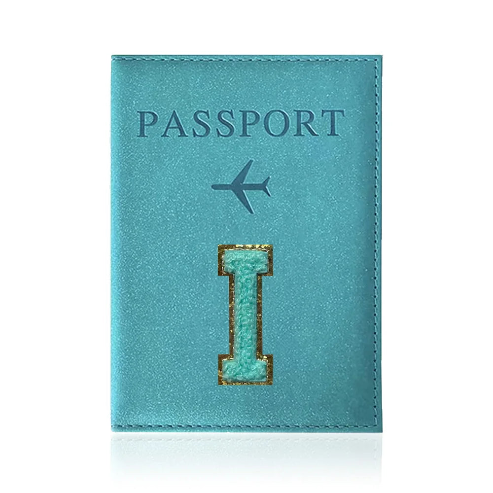 Passports Pouch Passport Protective Cover Green Letter Series Watertproof Passport Case Passports Holder PU ID Card Holders
