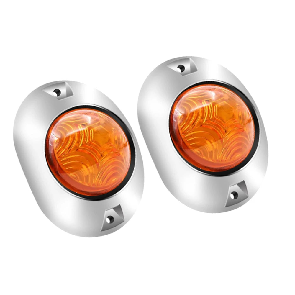 2pcs red cover red light 12V 24V 2x5LED oval side signal light strip accessories suitable for truck trailers