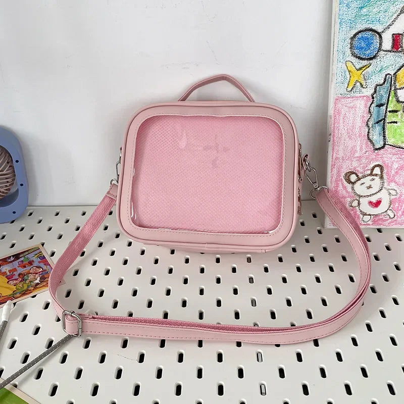 Japanese Kawaii Small Itabag Women Laser Reflection Crossbody Bags School Girls Shoulder Bag Transparent Bag Ita Bag JK Handbags