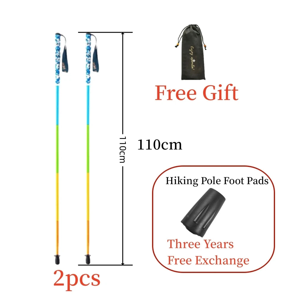 110g Ultra Light Weight Hiking Sticks Retractable Trekking Poles Folding Carbon Fiber Hiking Poles Walking Sticks Trekking Stick
