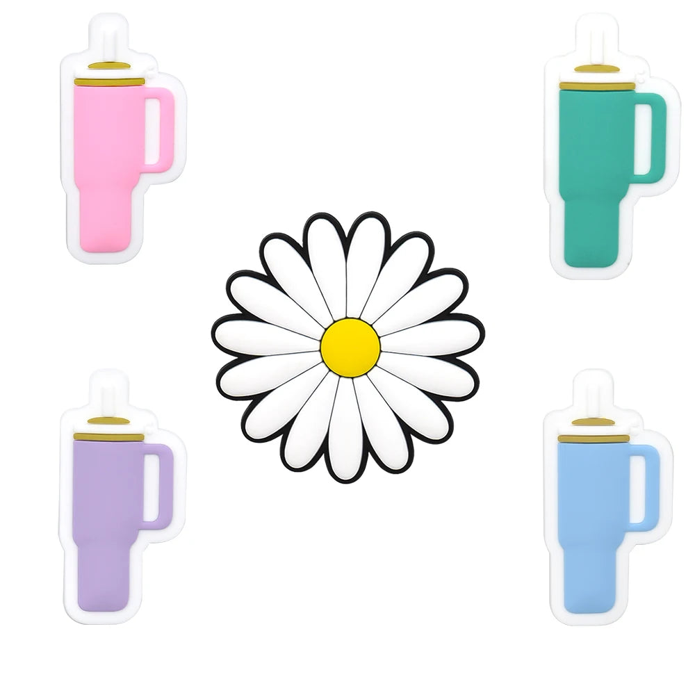 1PCS Bag Charms Cute Flower Rose Basketball Cartoon Handbag Accessories fit Tote Beach Travel Bag Decoration Women Bag Pendant