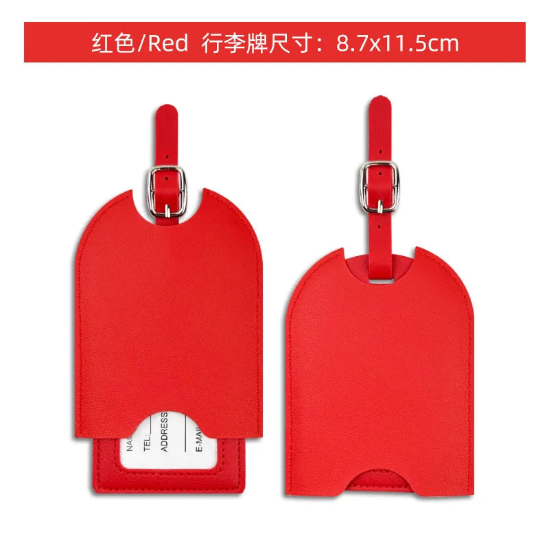 1PC PU Leather Luggage Tag Women Men Fashion Travel Accessories Suitcase Tags Name ID Address Lable Bag Tags for Luggage