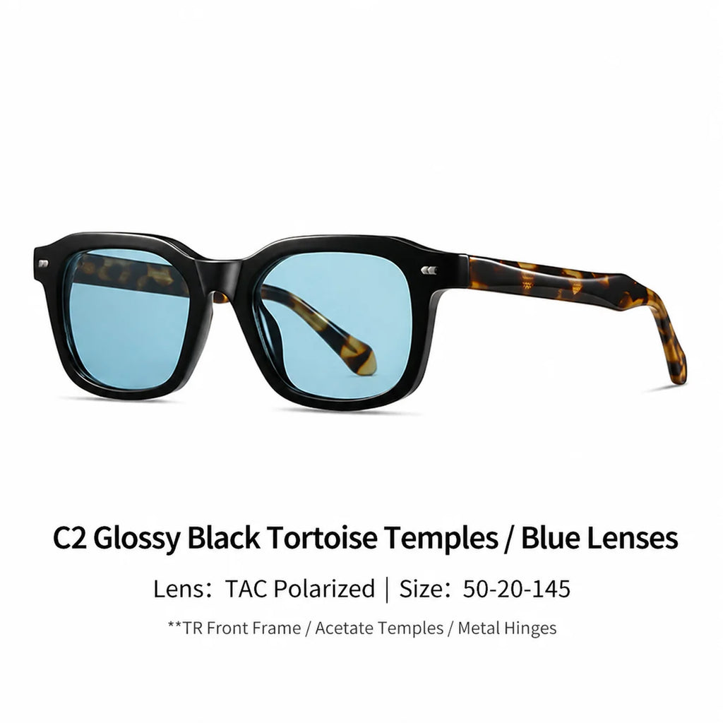 Square Frame Full Rim Sunglasses Men Vintage Street Style UV400 Protection Trendy Designer Eyewear Retro Fashion Sun Glasses