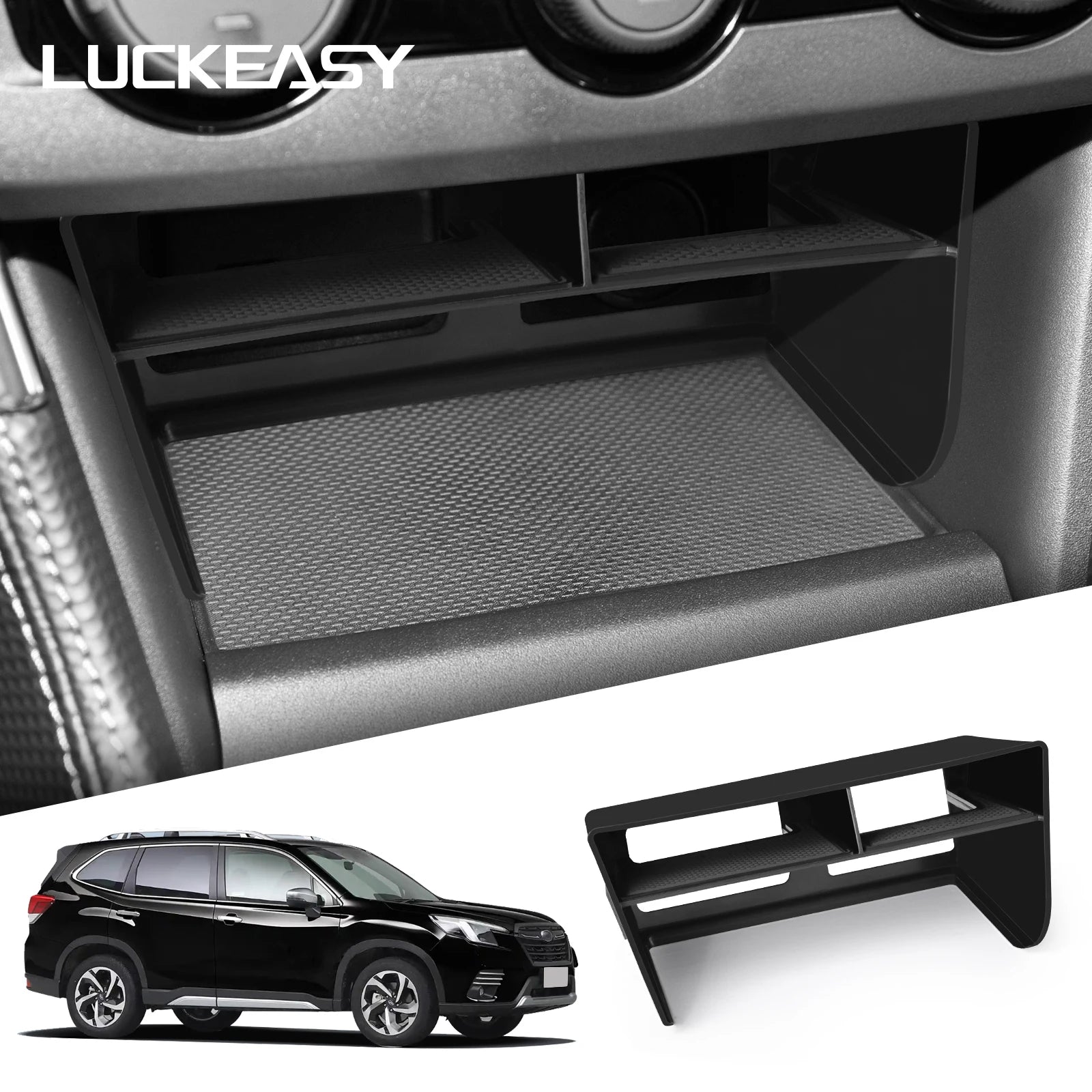 LUCKEASY for Subaru Forester 2019-2024 Car Storage Box Central Console Tidying Organizer Case Tray Auto Interior Accessories