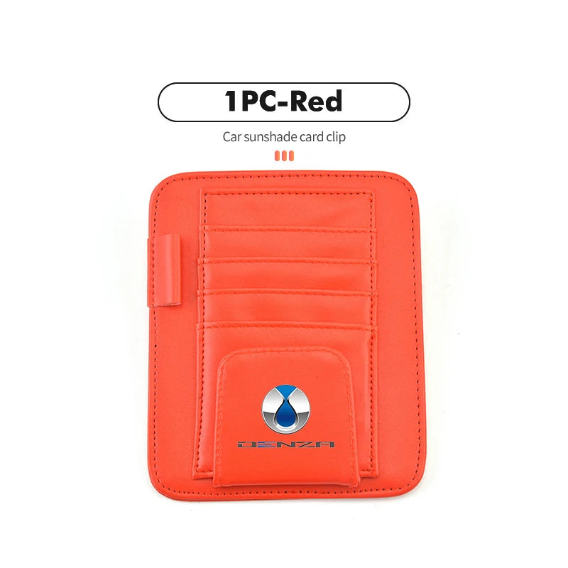 For Denza Car Sun Visor Wallet Card Bag Cover Sunglasses Holder Auto Accessories X D9 MPV EV DM-i Z9 GT N7 N8 SUV 2022 2023 N9