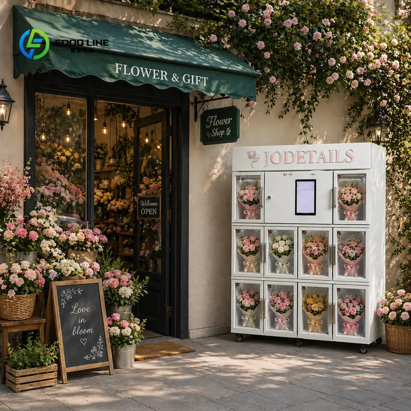 Customized Automatic Self Service Innovative Vending Machine Elegant Design Fresh Flower Vending Machine With Cooler