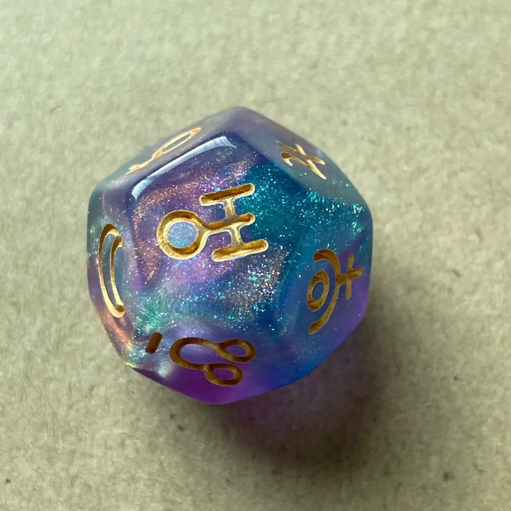 3pcs/lot Astrological Dice 12 Sided Multicolor Constellation Dice for Party Game Astrology Tarot Constellation Divination Dice