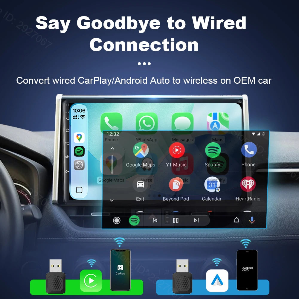 CarlinKit Wireless CarPlay Adapter Mini Ultra 2air Android Auto Box Plug and Play Wired To Wireless USB Dongle WiFi Auto Connect