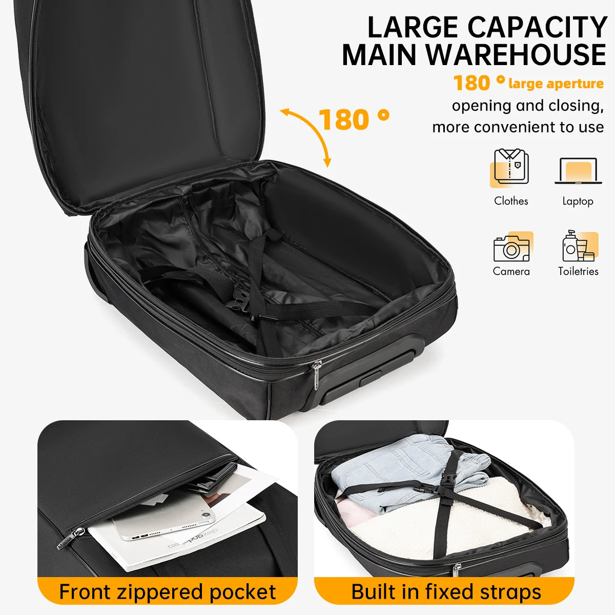 2026 New Model Oxford Cloth Luggage Bag with Large Capacity, 20inch Small Travel Trolley Suitcase Handbag