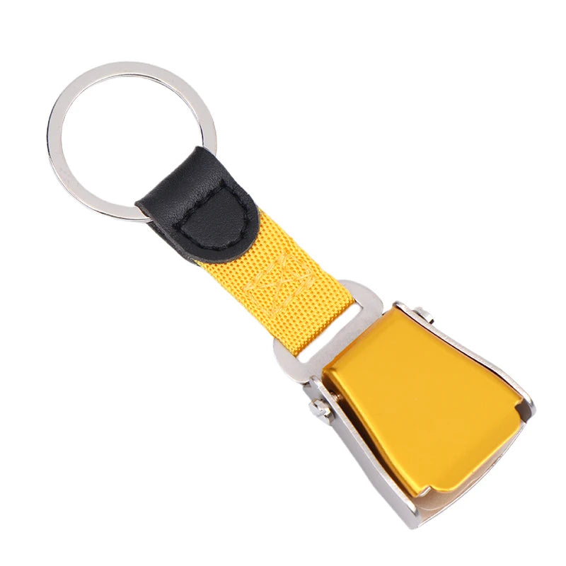 1PC Mini Safety Seatbelt Plane Buckle Keychain Strap Key Chain For Flight Keyes Airplane Airline Small Aviation Gifts Seat Belt