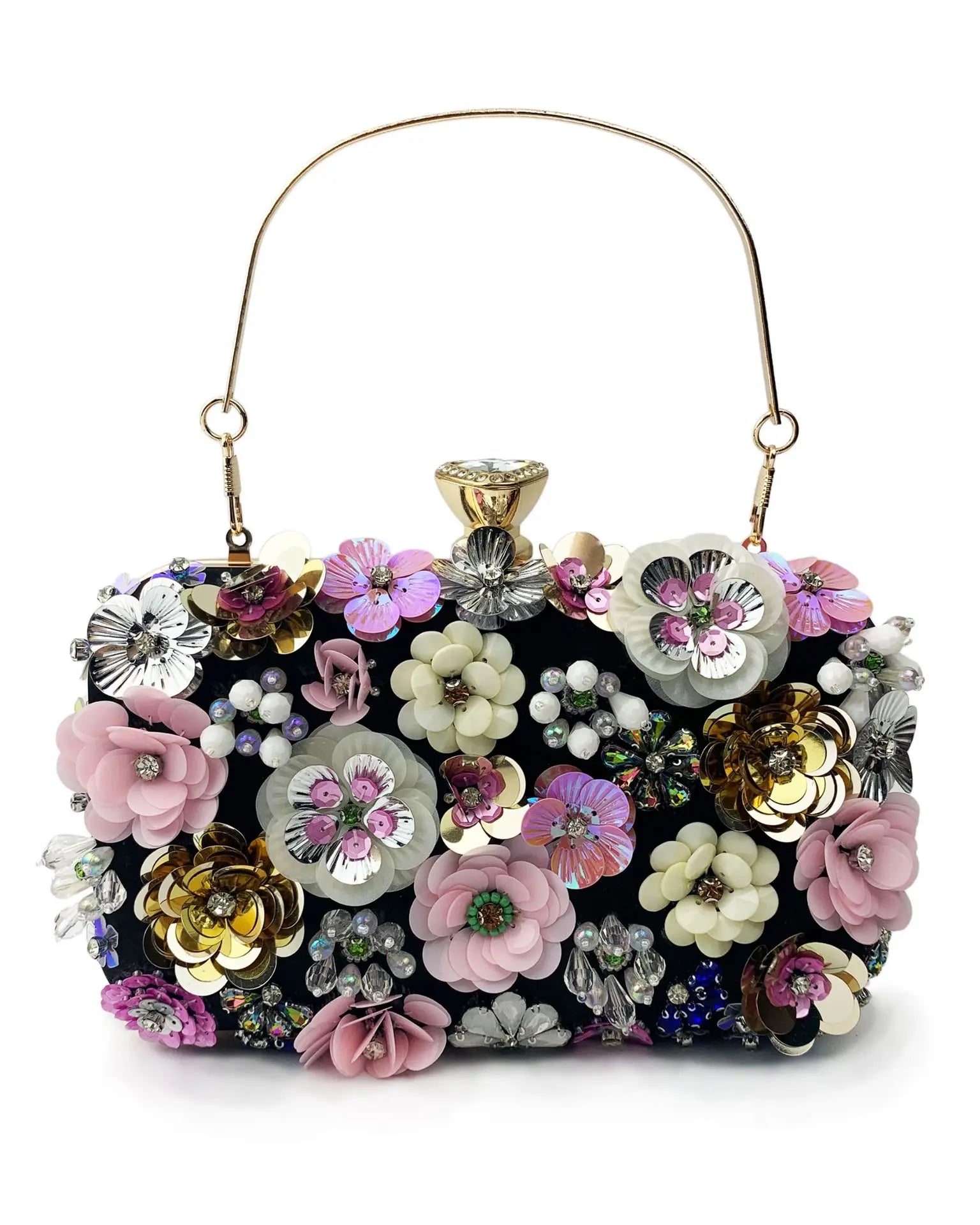 Fashion Women Bags Flower Diamonds Embroidery Small Clutch Luxury Lady Handbags Evening Bags New Arrival Chain Shoulder Purse