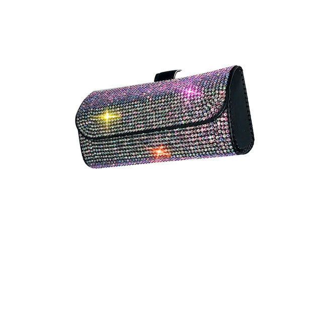 Diamond Car Glasses Case Sunglasses Storage Box Glasses Holder Sun Visor Glasses Case Bling Car Assessoires Interior for Women