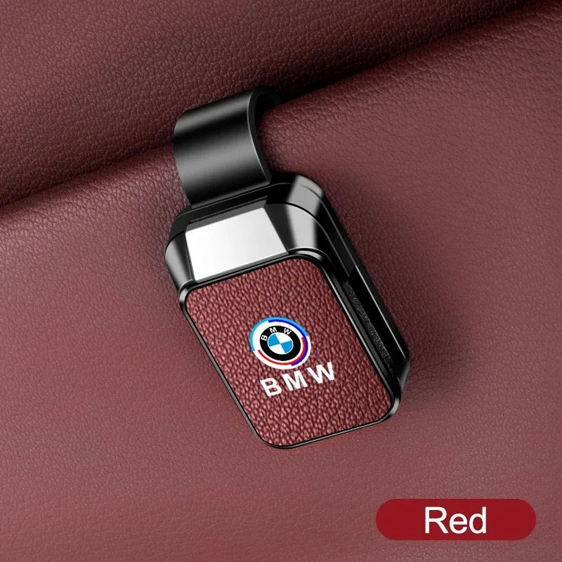 For BMW M 50th E39 E46 E60 E70 E91 E92 F10 F40 G01 X3 X5 X6 X7 Leather+ABS Car Sun Visor Glasses Clip Interior Sunglasses Holder