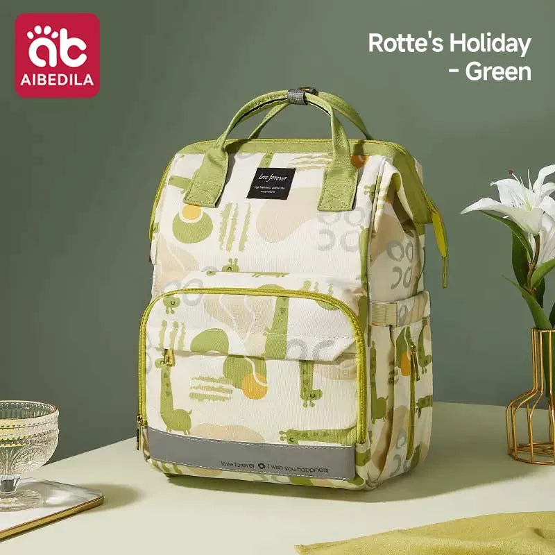 AIBEDILA Large Capacity Mommy Backpack Lightweight Waterproof Multi-pocket Baby Storage Bag for Outdoor Travel