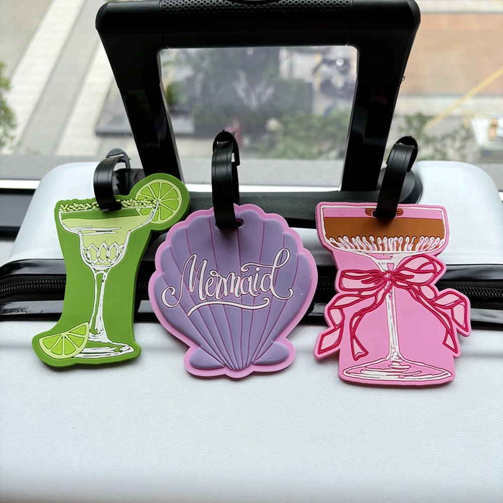 1Pc Bow Shell Cup Style Luggage Tag Pendant Bag Anti-Loss Tag Luggage Tag with Information Writing Anti-Loss Accessories