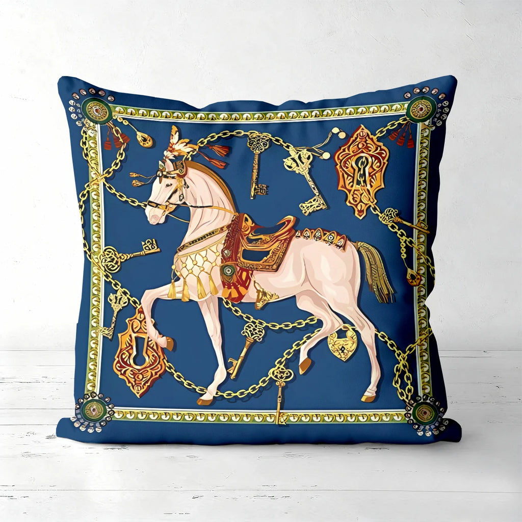 Stylish Horse Patterned Double-sided Printed pillow cover Short plush Suitable living rooms bedrooms sofas throw cushion cover