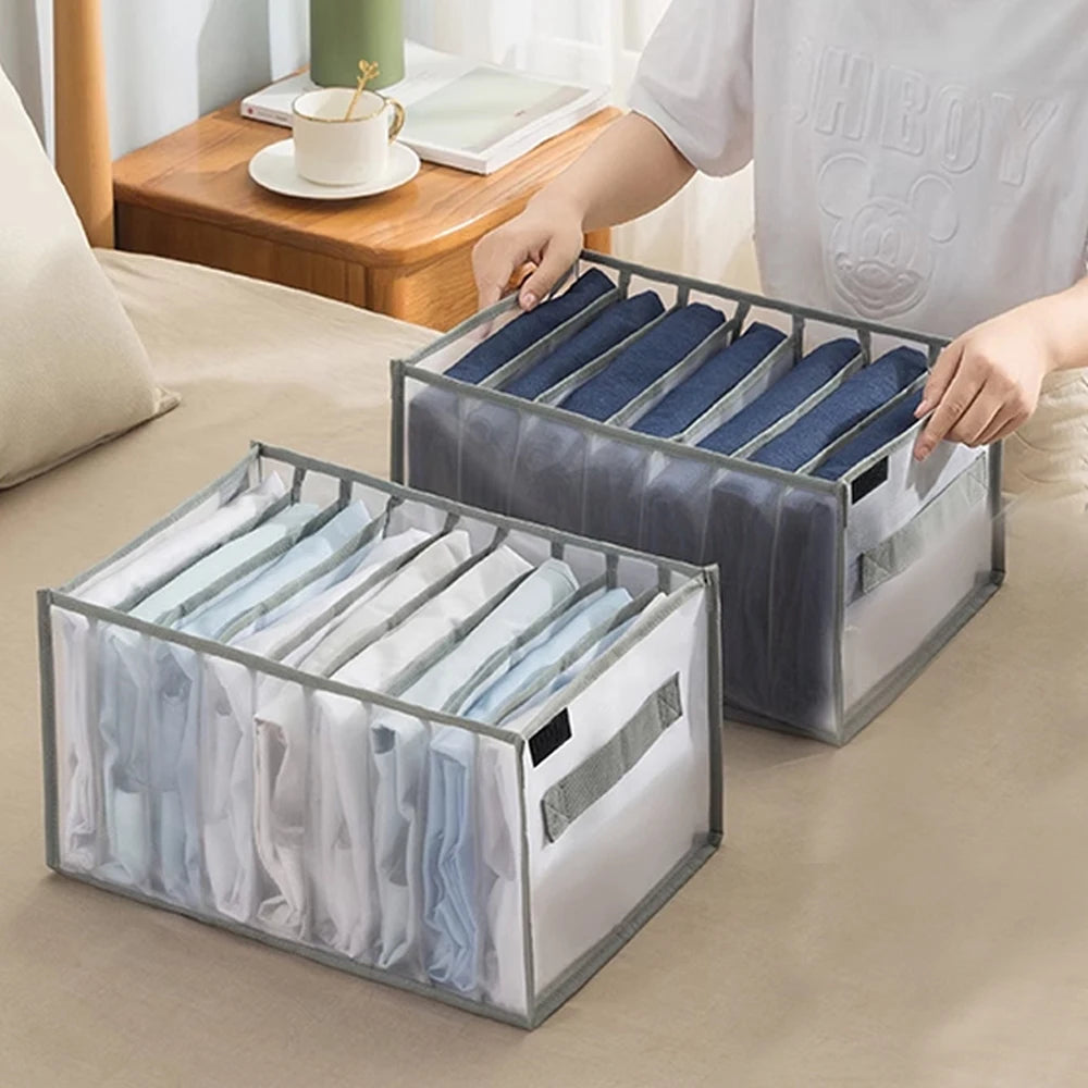 Pants T-Shirt Storage Box With Handle Closet Organizers and Storage for Clothing Jeans Closet Separator Box Home Storage Supplie