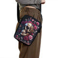 Skull Rose Butterfly Print Crossbody Bag Women Shoulder Bags for Travel Handbags Phone Holder Student Messenger Bags Gift