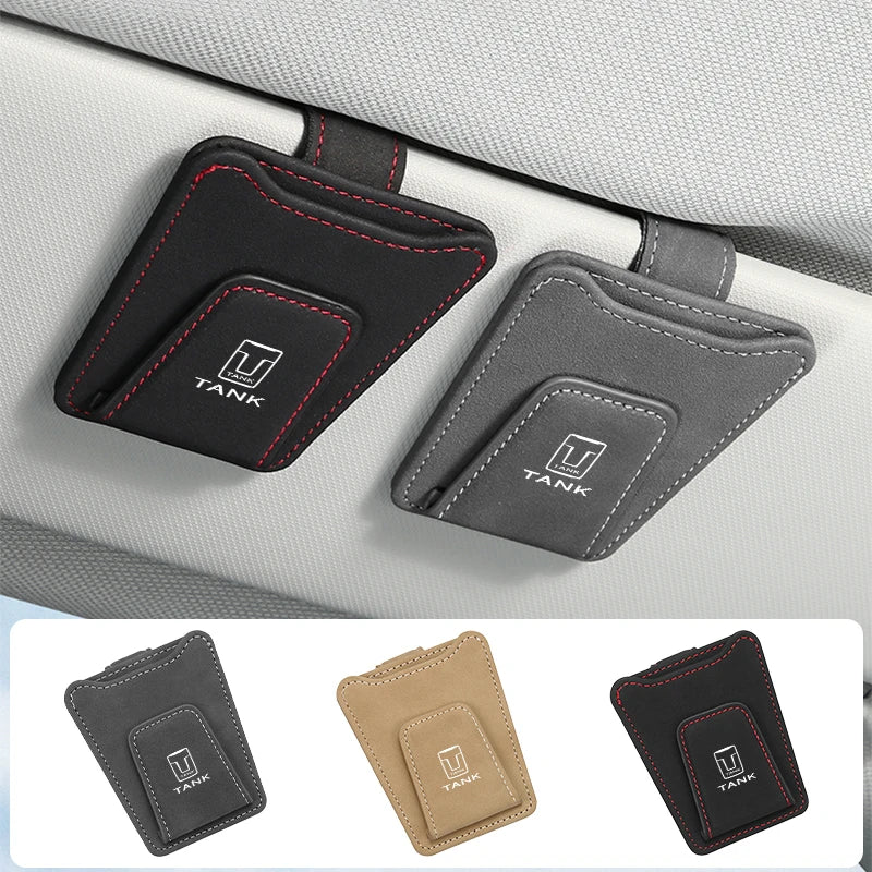 Suede Car Interior Accessories Glasses Clip Sunglasses Storage For Great Wall GWM Tank 300 City 300 Border 400 500 PHEV 700