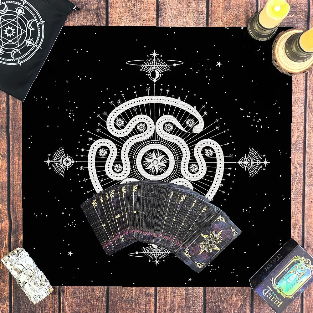 3pcs Wheel of Hecate Tarot Card Set 1 Set of 78 Queen Tarot Cards 1 Tarot Tablecloth 1 Storage Bag Divination Tools Dorm Decor