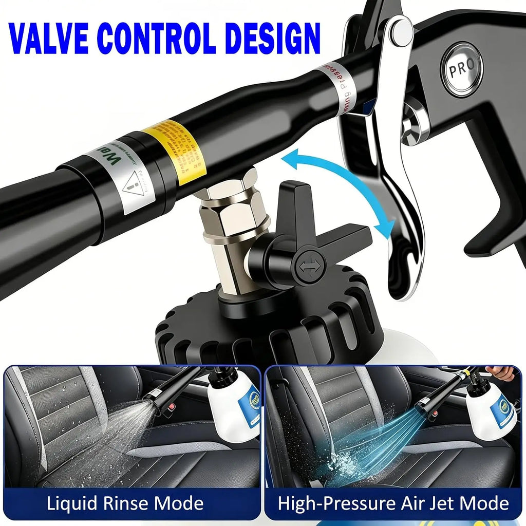 For Tornado Car Cleaning Gun High-Pressure Air Blow Gun1L Liquid Bottle-Metal Dump Tube Deep Cleaning Interior Dirt Dust Removal