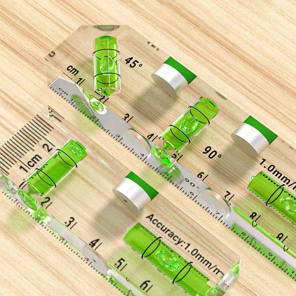 Mini High-precision Level Ruler with Bubble Magnetic Spirit Level Transparent Thickening Measure Tools Household