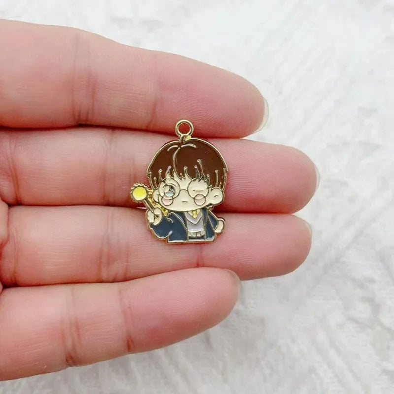 10pcs Cartoon Character Alloy Drip Oil Jewelry Accessories DIY Pendant Earrings Bracelet Keychain Necklace Pendant