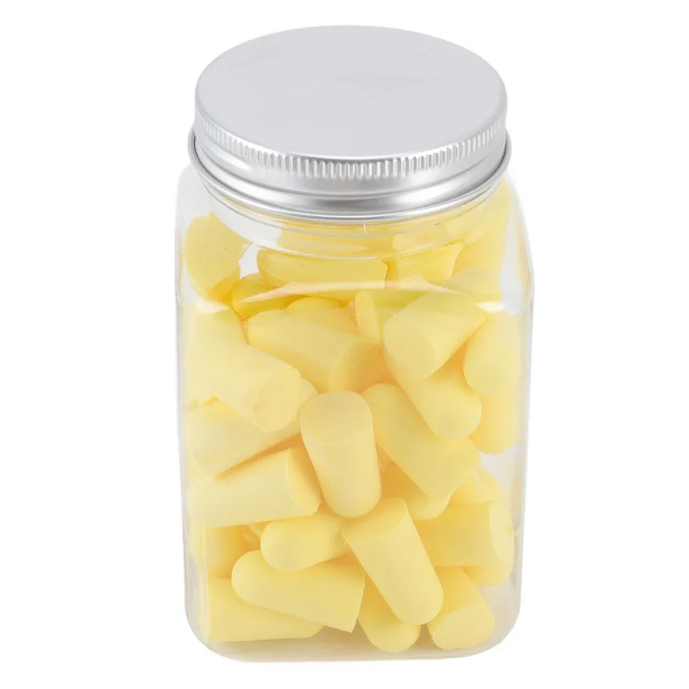 60Pcs Yellow, Blue 60Pcs Slow Rebound Foam Ear Plugs 25 x 13mm Slow Rebound Sponge Bullet Shape Sleep Sound Insulation Plugs