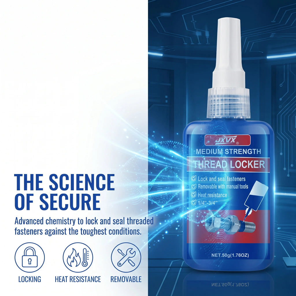 New 50ml Screw Glue, Fast Curing Thread Fixing Agent, Anaerobic Adhesive, Corrosion Resistant, Anti-Shedding, Medium Strength Blue Thread Fixer