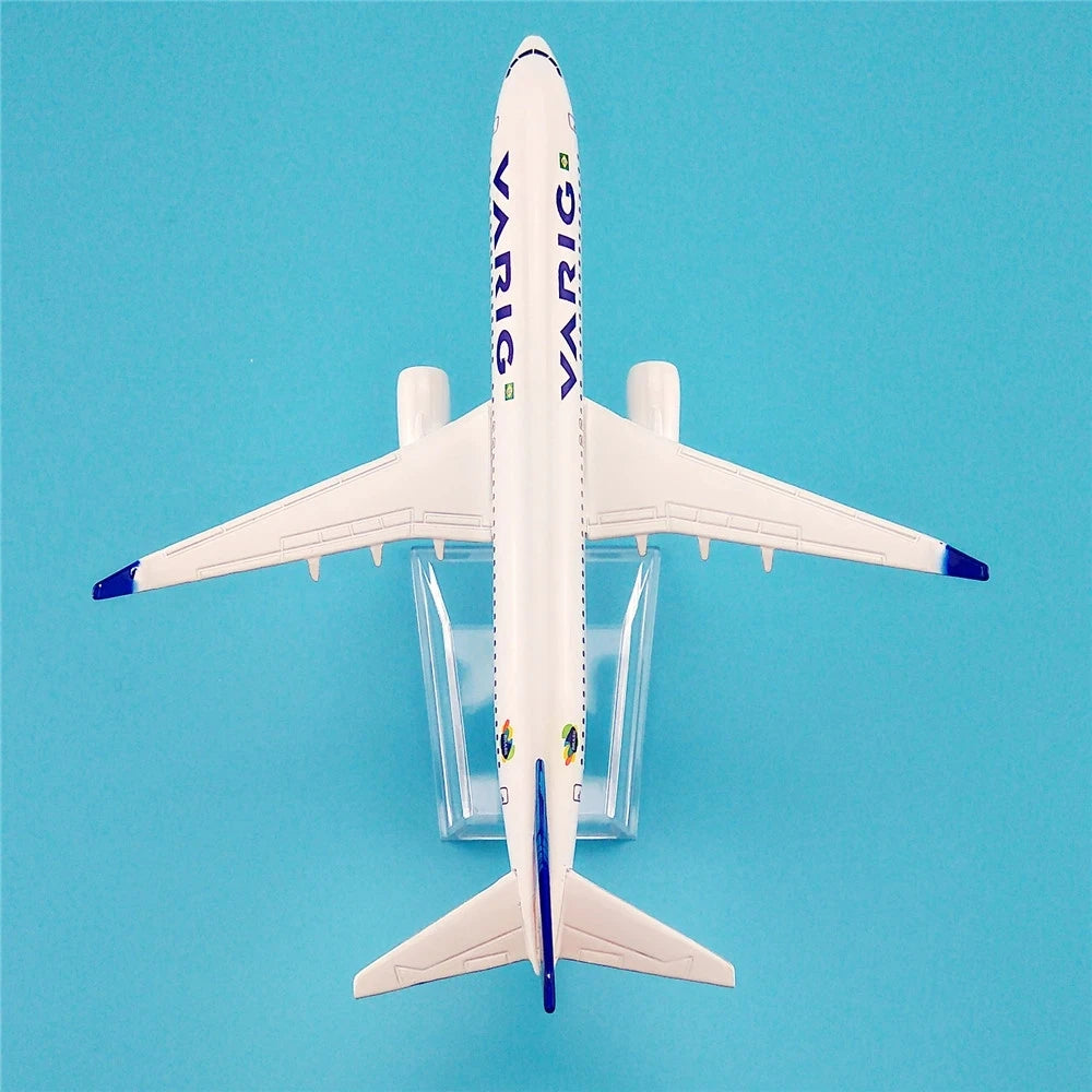 1:400 Diecast Metal Model Plane Toy Children Kids 16 cm Brazilian VARIG Airlines B737 Replica For Collection w Stand