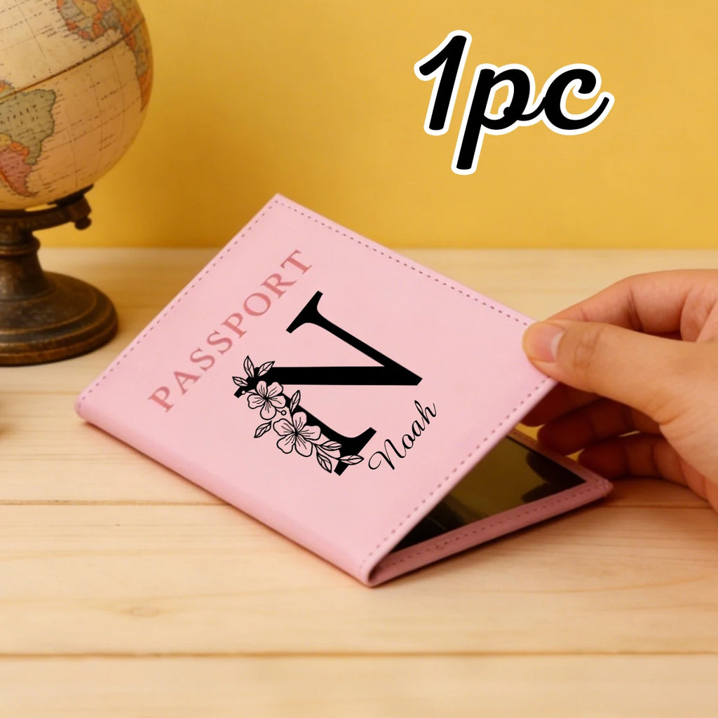 Custom Name Passport Holder For Travel,Personalized Letter Leather Passport Holder,Customized Travel Passport Holder For Women,