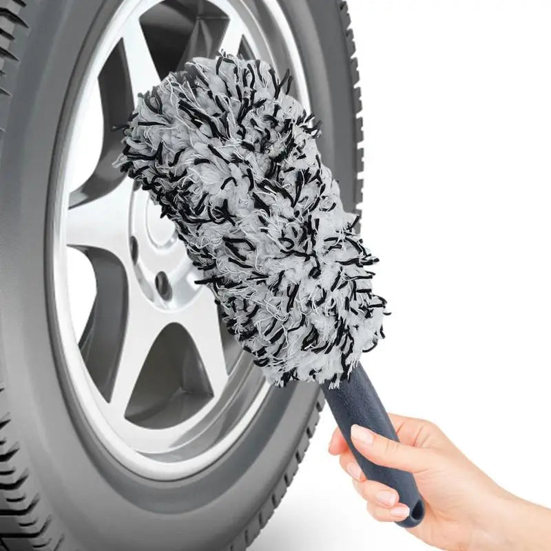 Car Wheel Brush Long Handle Auto Rims Cleaning Scrub Brushes Soft Plush Tire Scrubber Car Hubs Detailing Brush Car Maintenance