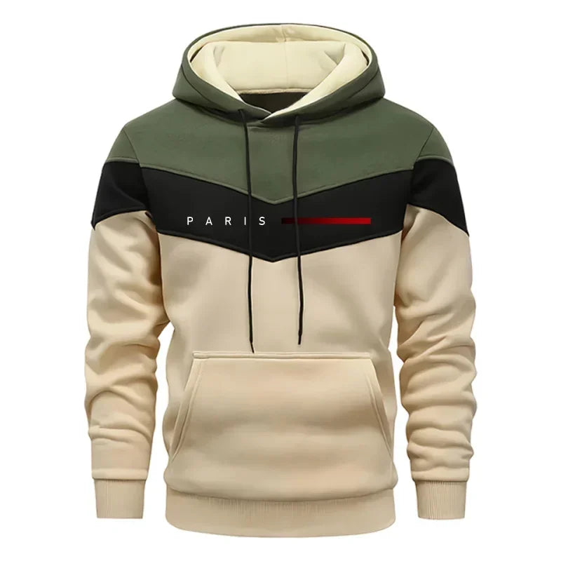 Paris Fashion Men's Hoodies Set Daily Casual Sports Hooded Sweatshirt and Jogger Pants Male Urban Trend Warm Pullover Tracksuit