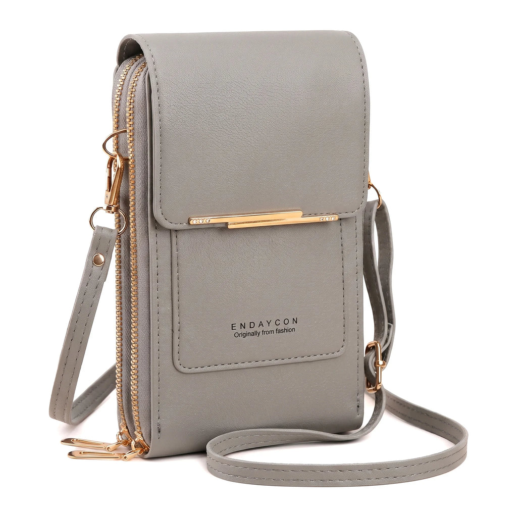 Pomelo Best Touch Screen RFID Crossbody Phone Bag Women PU Leather Multi Card Slots Shoulder Purse