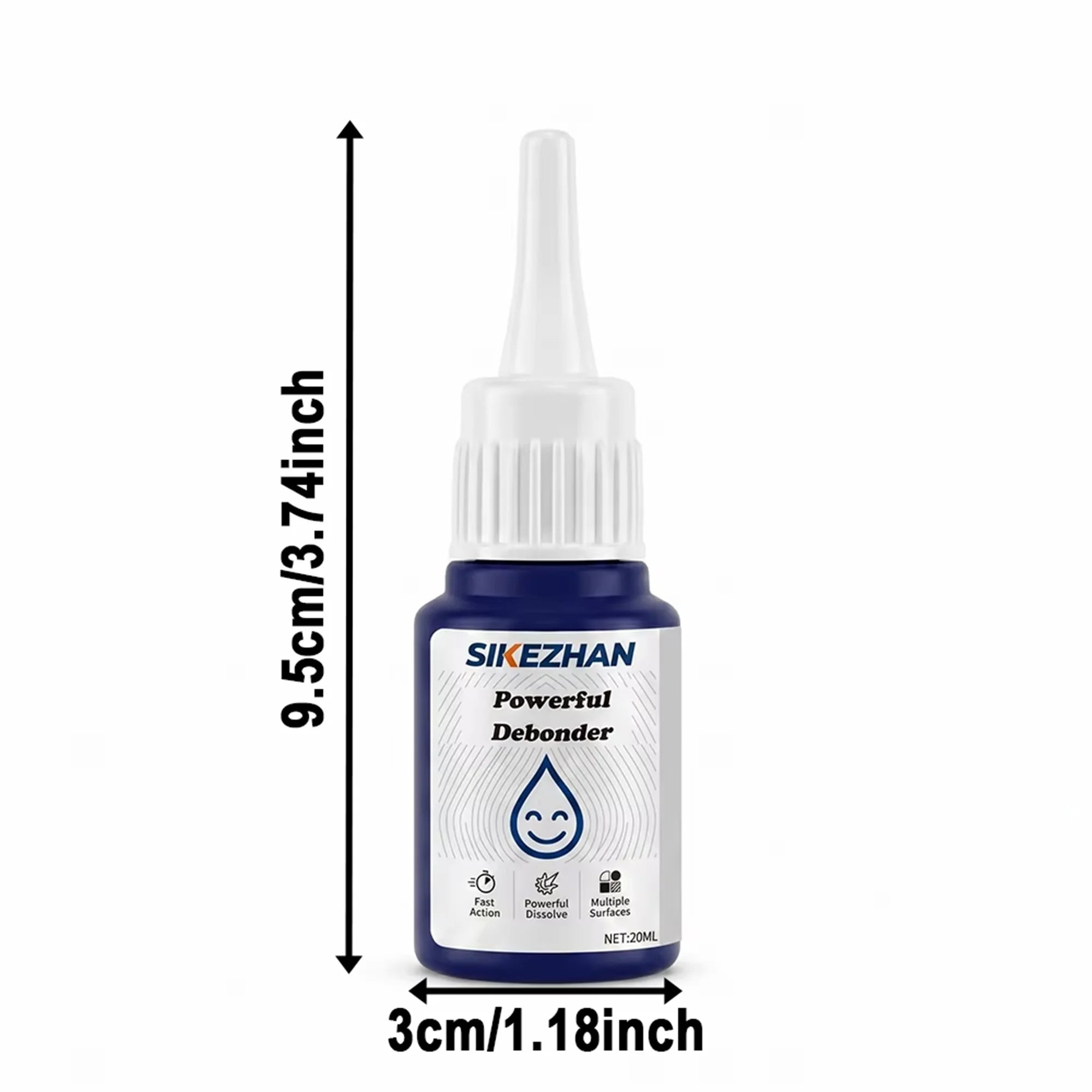Super Glue Remover Debonder Fast Acting Multi Surface Safe Adhesive Cleaner Liquid for Plastic Glass Home Car Tape Residue 20ml