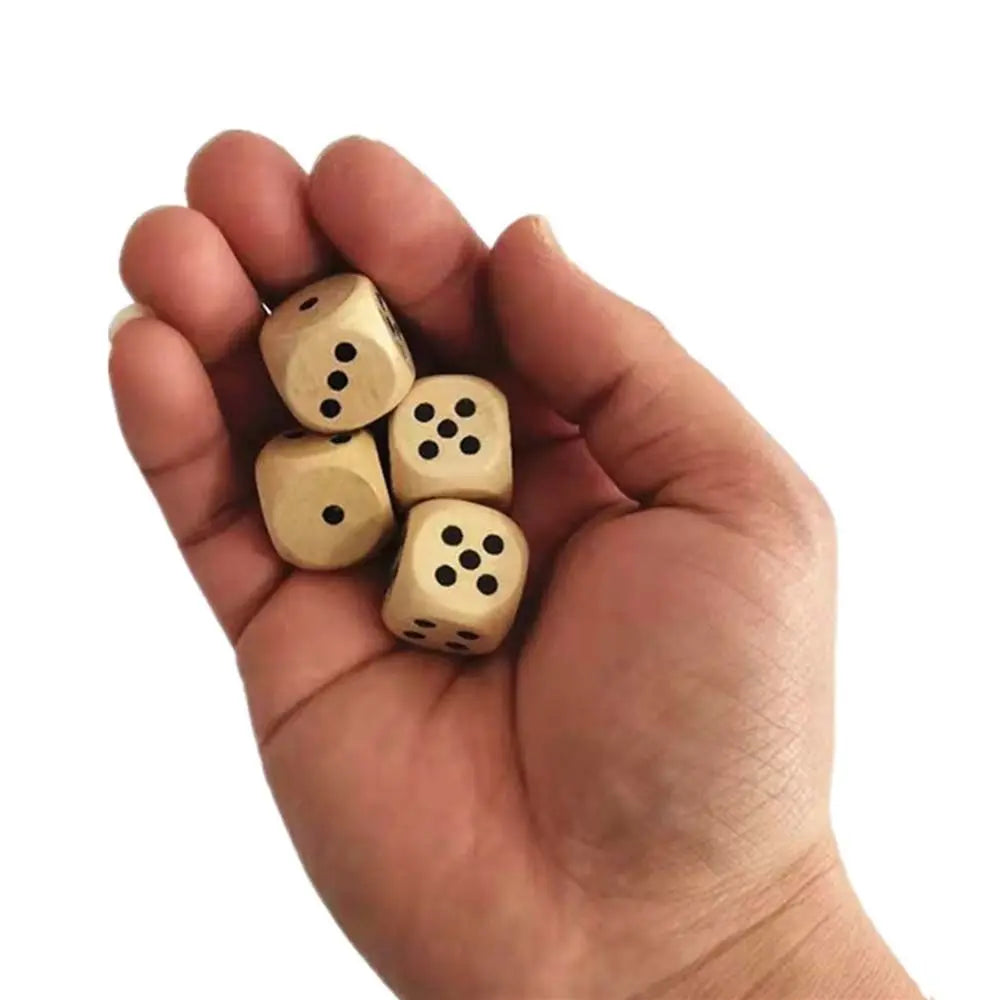 10PCS  Gift Game  20mm Round Corner Playing Games Desktop Game D6 Dice Square Point Dice Wooden Dice 6 Sided Dice