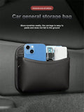 1pc Car-Mounted Storage Bag: Leather Car Storage Bag with Multi-Functional Adhesive Design, Car Phone Bag, In-Car Phone Holder P
