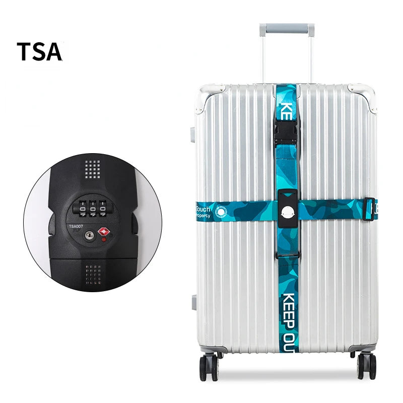 TSA Luggage Lock Password Luggage Straps Combination Lock Adjustable Packing Belts Binding Straps Travel Abroad Customs Locks