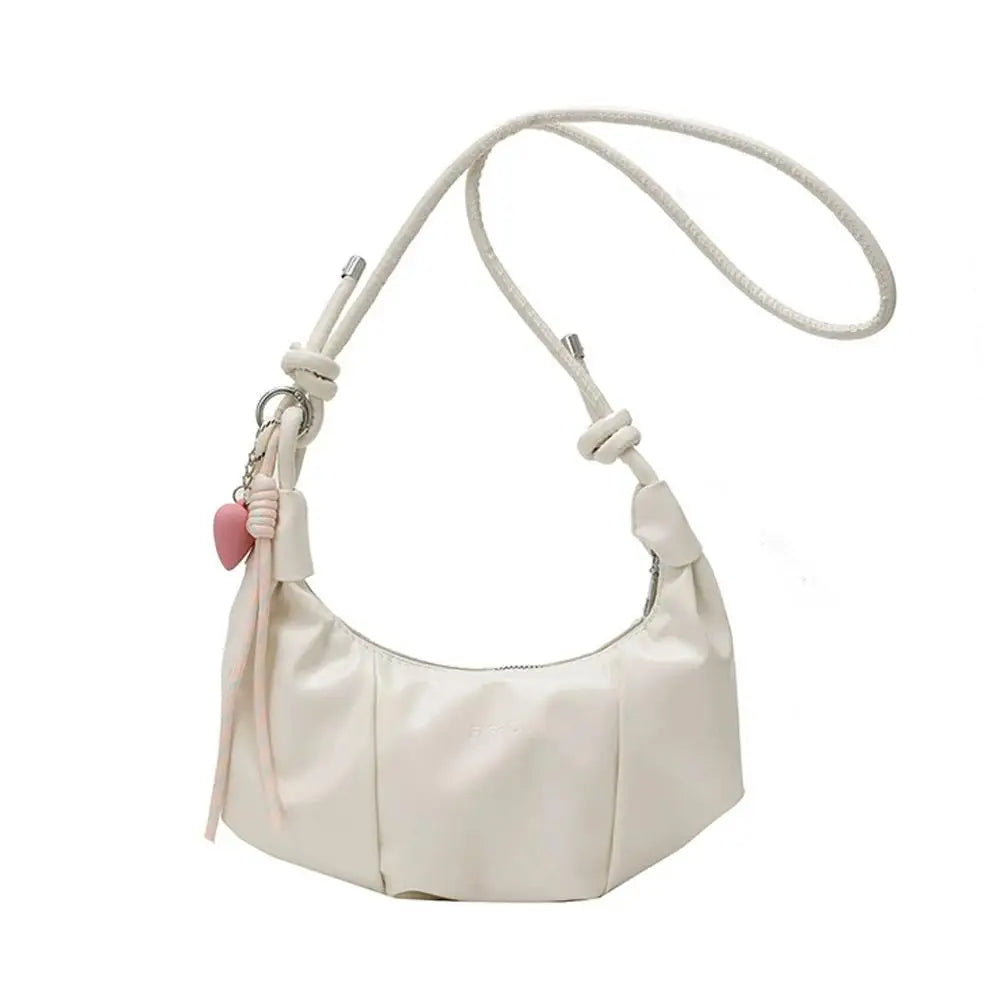 2026 New Elegant Dumpling Shape Shoulder Bag For Women Street Trend PU Material Zipper Opening Crossbody Purse Bag